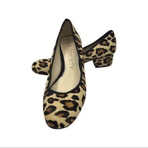 Sole Society So Jocelyn Leopard Print Calf Hair Leather Shoes Size 6.5
